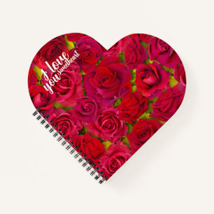 Carnet Roses Rouges Je t'aime Nom