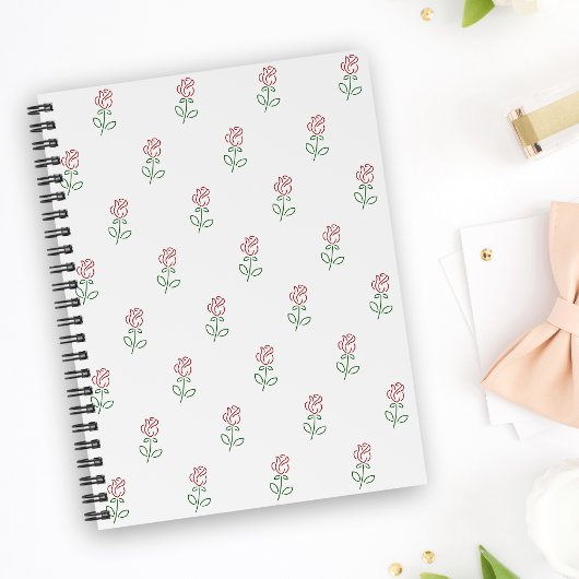 Carnet Roses Rouges, Motif De Roses, Fleurs