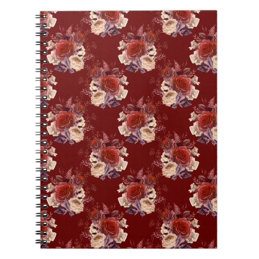 Carnet Roses rouges romantiques Floral (Devant)