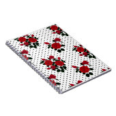 Carnet Roses rouges sur un arrière - plan à pois de polka (Côté Droit)