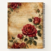 Carnet Roses rouges sur vieux parchemin (Dos)