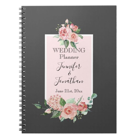 Carnet Roses simples et élégantes sur Wedding planner gri (Devant)