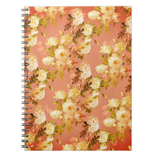 Carnet Roses sucrés sur Arrière - plan orange