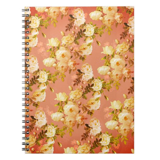Carnet Roses sucrés sur Arrière - plan orange (Devant)