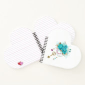 Carnet Roses turquoise avec touches (Intérieur)