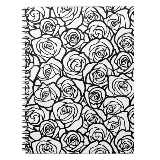 Carnet Roses Vintages en noir et blanc (Devant)