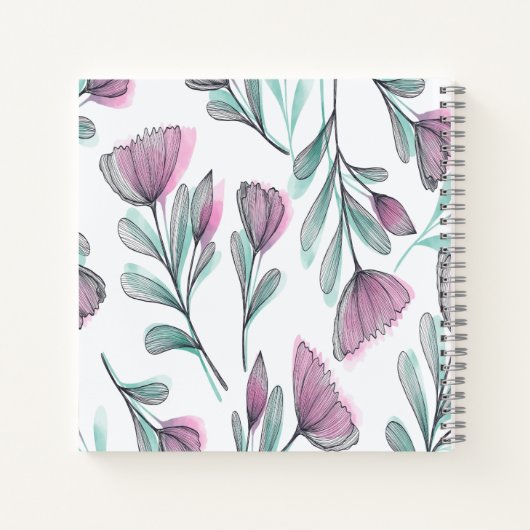 Carnet Roses violets (Dos)