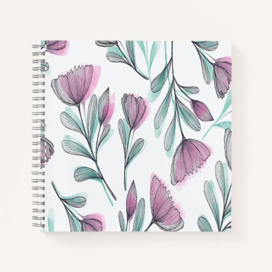 Carnet Roses violets (Devant)