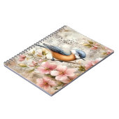 Carnet Rossignol Fleurs Roses | (Côté gauche)