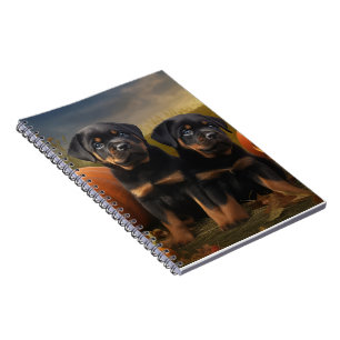 Carnet Rottweiler Chiot Automne Citrouille de plaisir