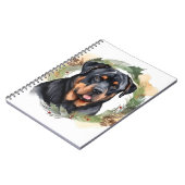 Carnet Rottweiler Christmas Wreath Festive Pup (Côté gauche)
