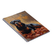 Carnet Rottweiler dans les feuilles d'automne automne aut (Côté Droit)