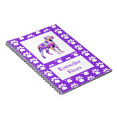 Carnet Rottweiler Rottie Chien Silhouette Paw Purple PY&B (Côté Droit)