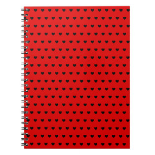 Carnet rouge à coeur noir