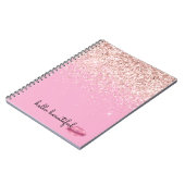 Carnet Rouge à lèvres rose pailleté (Côté gauche)