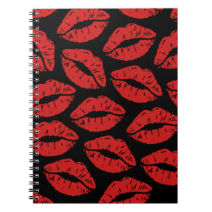 Carnet Rouge à lèvres rouge mignon baisers baiser motif l