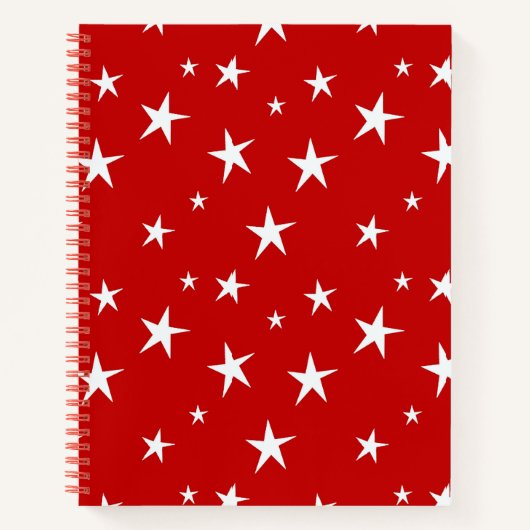 Carnet Rouge avec des étoiles blanches (Devant)