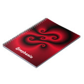 Carnet Rouge avec spirales noires (Côté gauche)