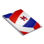 Carnet rouge blanc équipe couleurs filles garçons volley- (Côté Droit)