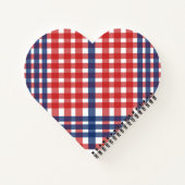 Carnet Rouge blanc et bleu En vichy plaid (Dos)