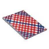 Carnet Rouge blanc et bleu En vichy plaid (Côté Droit)
