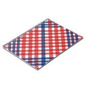 Carnet Rouge blanc et bleu En vichy plaid (Côté gauche)