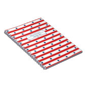 Carnet Rouge blanc et bleu Nom et sujet (Côté Droit)