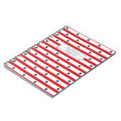 Carnet Rouge blanc et bleu Nom et sujet (Côté gauche)