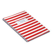 Carnet Rouge blanc et bleu Nom et sujet (Côté Droit)