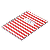 Carnet Rouge blanc et bleu Nom et sujet (Côté gauche)