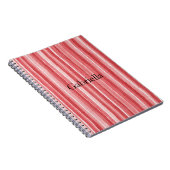 Carnet Rouge Blanc Rosé Rose Rayures   (Côté Droit)