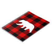 Carnet Rouge Buffalo Plaid & Ours Blanc (Côté gauche)