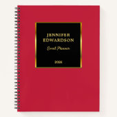 Carnet Rouge cardinal noir or professionnel affaires (Devant)