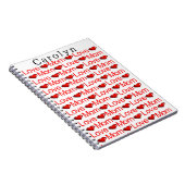 Carnet Rouge coeurs J'aime Maman (Côté Droit)