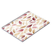 Carnet Rouge Crémeux Doré Feuilles Rouges (Côté gauche)