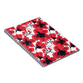 Carnet Rouge de fleur : Motif Abstrait à main. (Côté Droit)