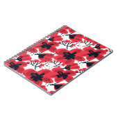 Carnet Rouge de fleur : Motif Abstrait à main. (Côté gauche)