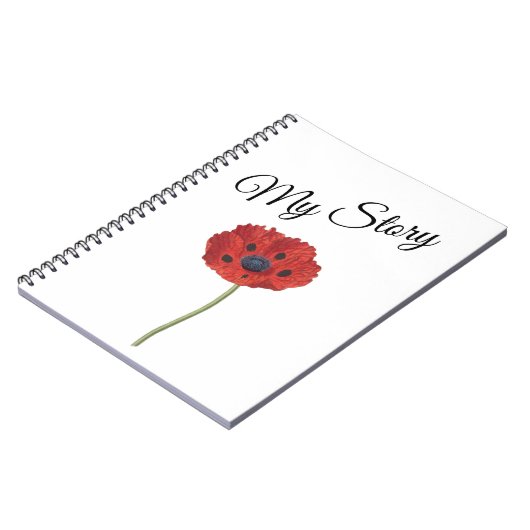 Carnet Rouge de pavot (Côté gauche)