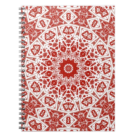 Carnet rouge et blanc, bandana ethnique (Devant)