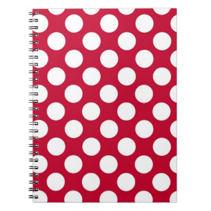 Carnet rouge et blanc de à petits pois