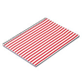 Carnet Rouge et blanc rayé moderne de Noël rayé (Côté gauche)