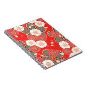 Carnet Rouge et blanc Sakura Japonais Kimono (Côté Droit)