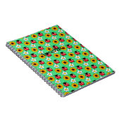 Carnet Rouge Et Noir Ladybug Avec Fleurs (Côté Droit)