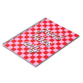 Carnet Rouge et rose clair à carreaux (Côté gauche)