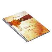 Carnet Rouge et wedding planner de feuille d'automne d'or (Côté Droit)
