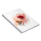 Carnet Rouge Éternel : Une Rose Moderne en Harmonie Abstr (Côté Droit)