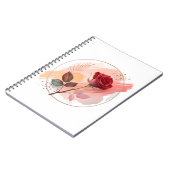 Carnet Rouge Éternel : Une Rose Moderne en Harmonie Abstr (Côté gauche)