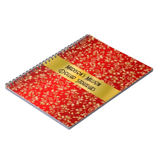 Carnet rouge Feuille Luxuriant Gold Foil (Côté gauche)