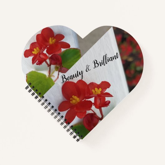 Carnet Rouge floral + blanc (Devant)