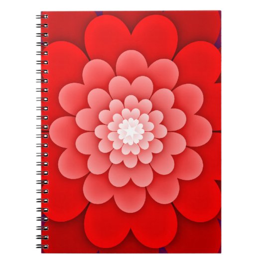 Carnet Rouge Floral Mandala-58566 (Devant)